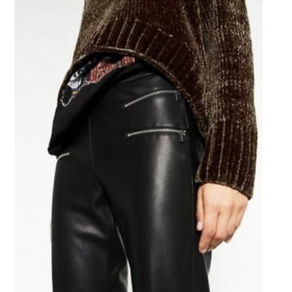 Zara faux leather zipper detail cropped Medium - Picture 6 of 9
